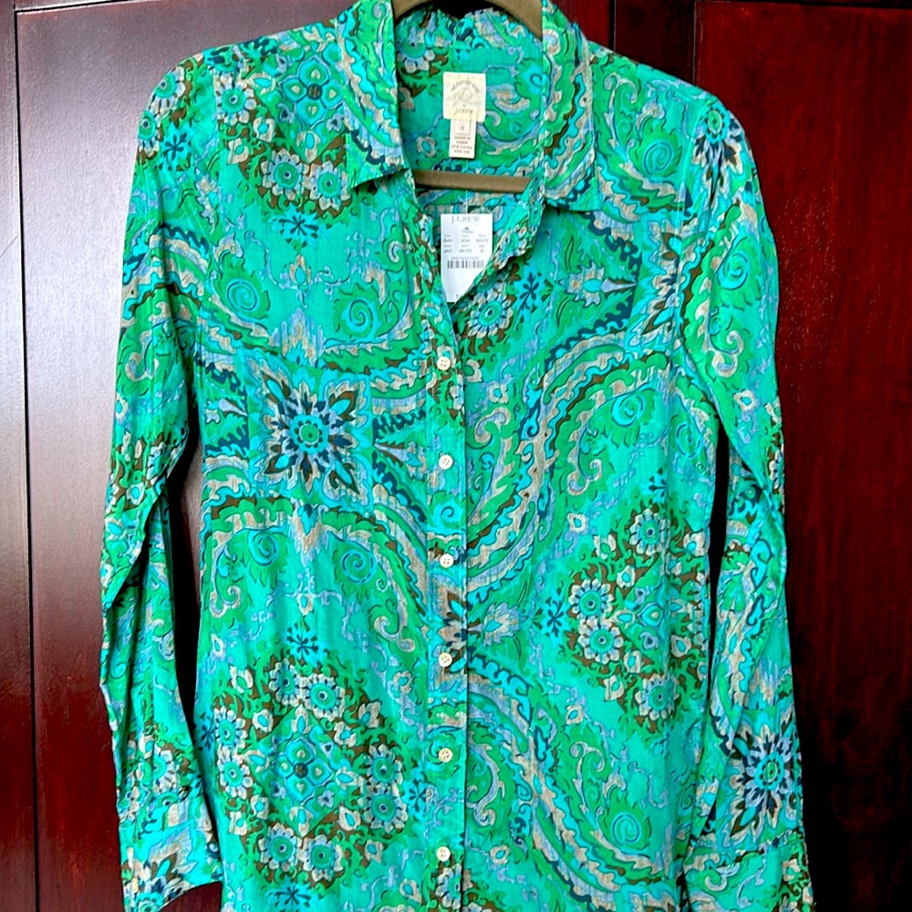 NWT J Crew silk/cotton blouse.